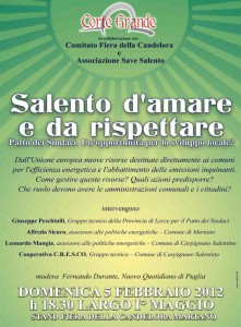 domenica 12 febbraio sala convegni piazza caduti Martano