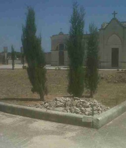 Diverse aiuole del cimitero sono ricettacolo di materiale di risulta