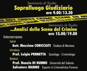 Martano: due seminari sul sopralluogo giudiziario e sull’analisi della scena del crimine